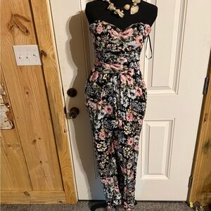 Band of Gypsies Black Floral Jumpsuit
